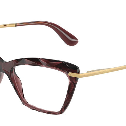 DOLCE & GABBANA DG5025 Cat Eye Eyeglasses  3045-Transparent Bordeaux 53-140-15 - Color Map Red