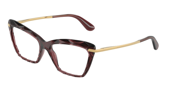 DOLCE & GABBANA DG5025 Cat Eye Eyeglasses  3045-Transparent Bordeaux 53-140-15 - Color Map Red
