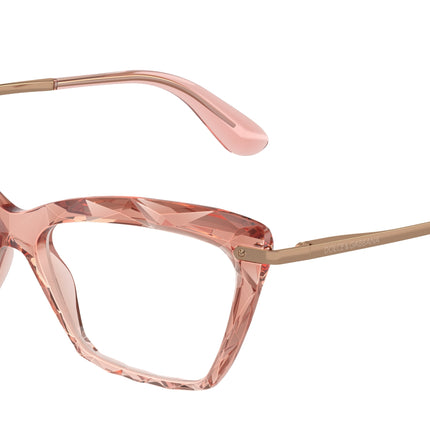 DOLCE & GABBANA DG5025 Cat Eye Eyeglasses  3148-Transparent Pink 53-140-15 - Color Map Pink