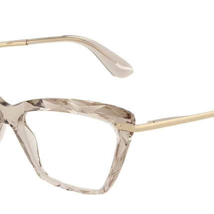 DOLCE & GABBANA DG5025 Cat Eye Eyeglasses  3432-Transparent Camel 53-140-15 - Color Map Brown