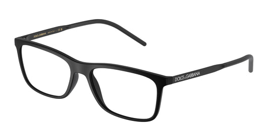 DOLCE & GABBANA DG5044 Rectangle Eyeglasses  2525-Matte Black 55-145-17 - Color Map Black