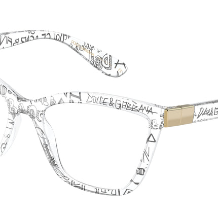 DOLCE & GABBANA DG5076 Cat Eye Eyeglasses  3314-Transparent Graffiti 55-140-17 - Color Map Transparent