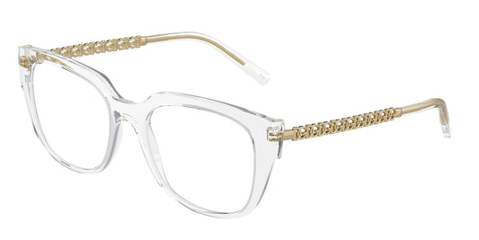 DOLCE & GABBANA DG5087 Square Eyeglasses  3133-Crystal 52-140-18 - Color Map Transparent