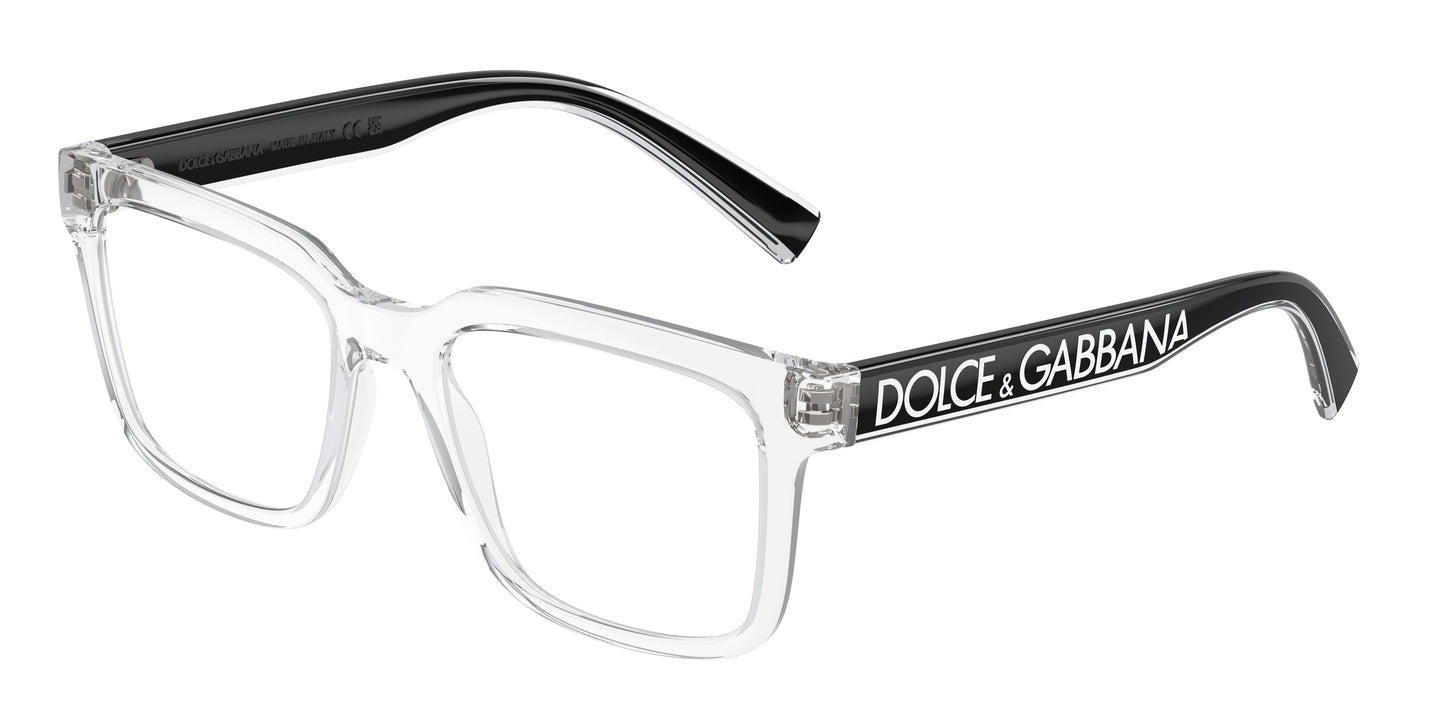 DOLCE & GABBANA DG5101 Square Eyeglasses  3133-Crystal 52-145-18 - Color Map Transparent
