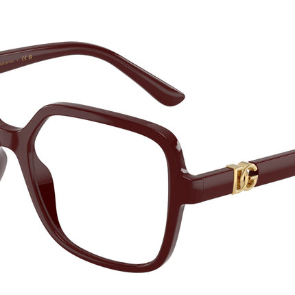 DOLCE & GABBANA DG5105U Square Eyeglasses  3091-Bordeaux 55-145-18 - Color Map Red