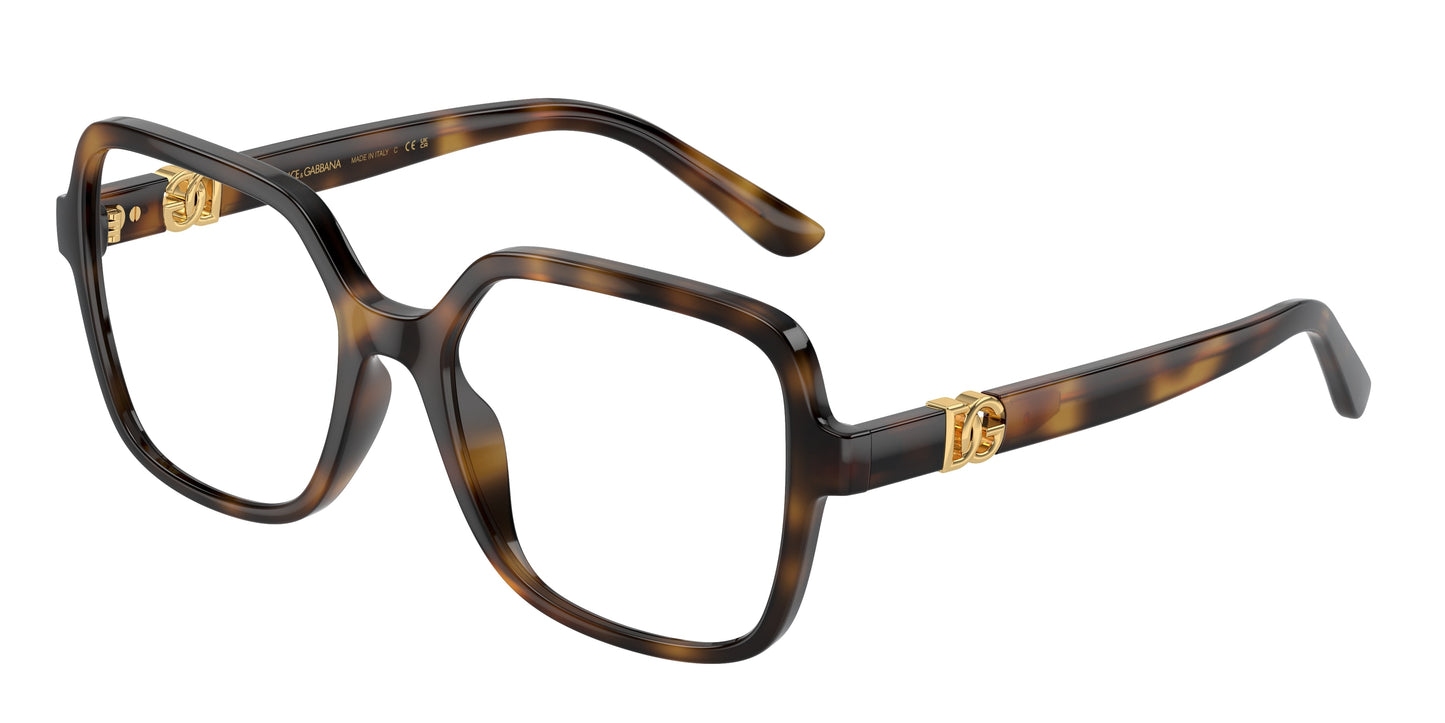 DOLCE & GABBANA DG5105U Square Eyeglasses  502-Havana 55-145-18 - Color Map Tortoise
