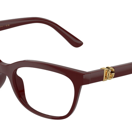 DOLCE & GABBANA DG5106U Butterfly Eyeglasses  3091-Bordeaux 54-145-17 - Color Map Red