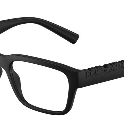 DOLCE & GABBANA DG5112 Rectangle Eyeglasses  2525-Matte Black 55-145-17 - Color Map Black