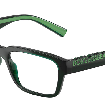 DOLCE & GABBANA DG5112 Rectangle Eyeglasses  3008-Transparent Green 55-145-17 - Color Map Green