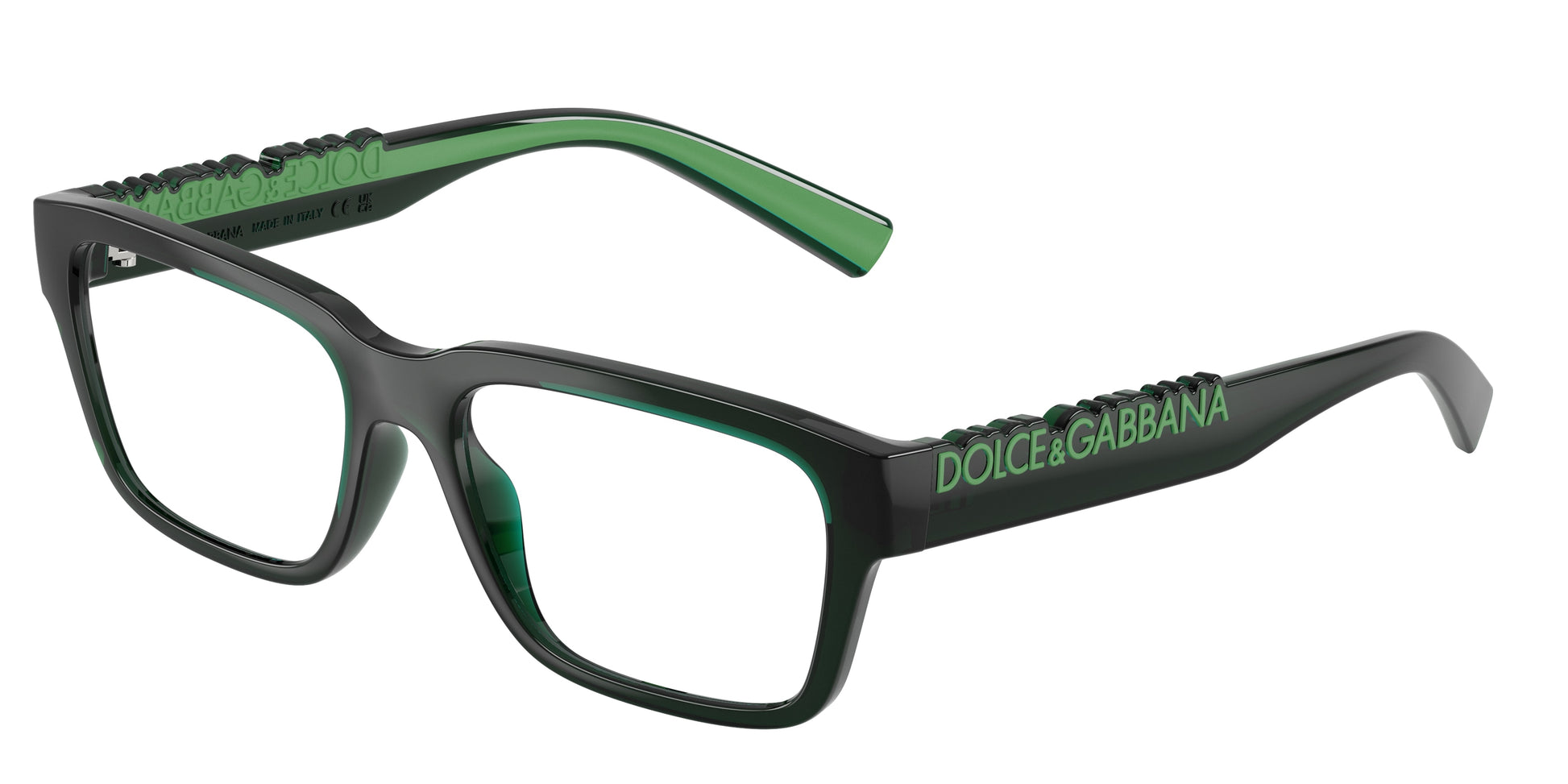 DOLCE & GABBANA DG5112 Rectangle Eyeglasses  3008-Transparent Green 55-145-17 - Color Map Green