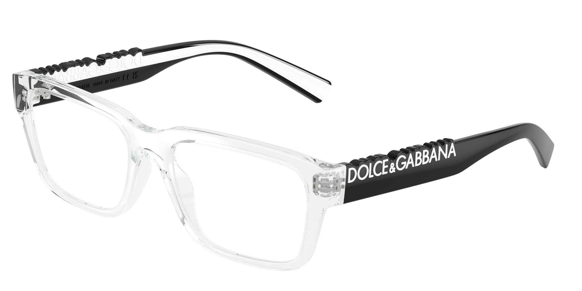 DOLCE & GABBANA DG5112 Rectangle Eyeglasses  3133-Crystal 55-145-17 - Color Map Transparent