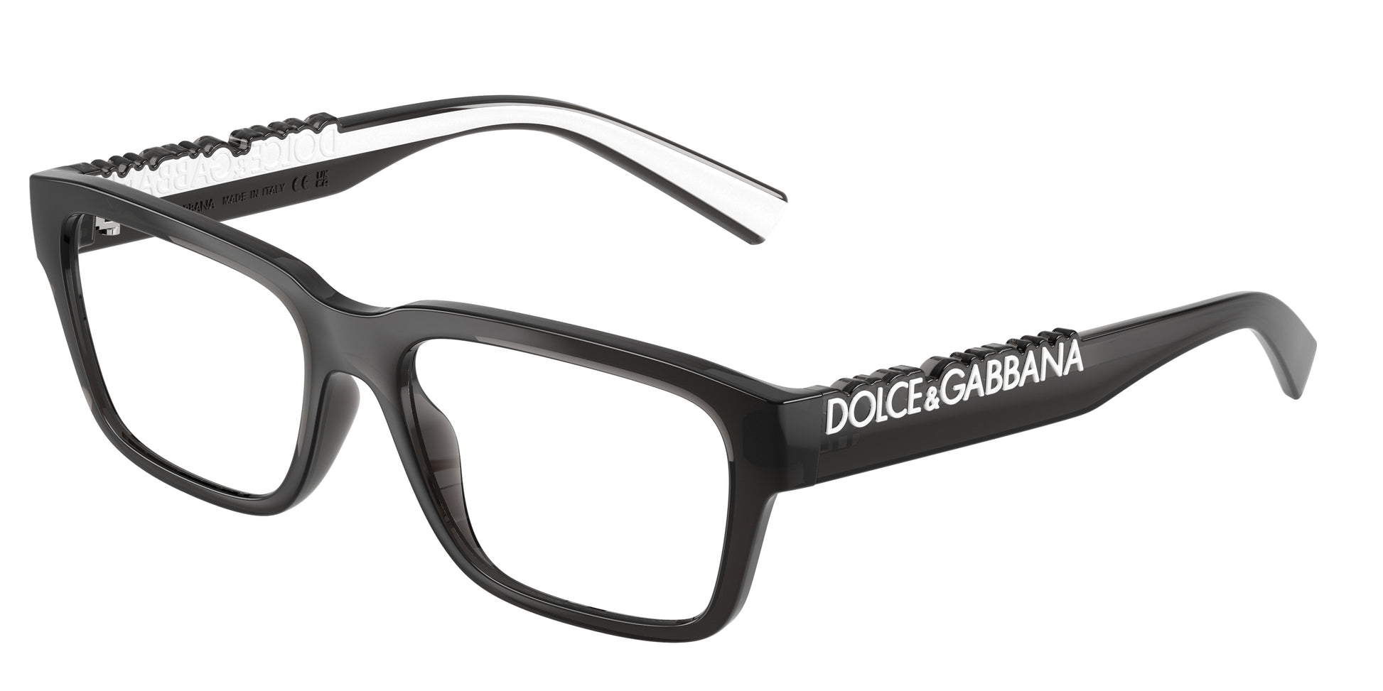 DOLCE & GABBANA DG5112 Rectangle Eyeglasses  3160-Transparent Dark Grey 55-145-17 - Color Map Grey
