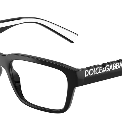 DOLCE & GABBANA DG5112 Rectangle Eyeglasses  501-Black 55-145-17 - Color Map Black