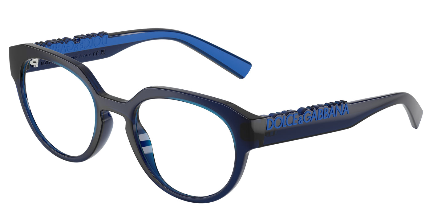 DOLCE & GABBANA DG5113 Phantos Eyeglasses  3009-Transparent Dark Blue 53-145-21 - Color Map Blue