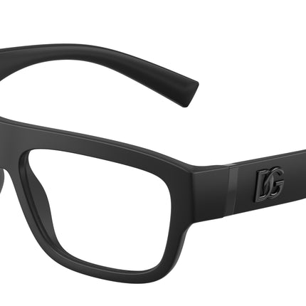 DOLCE & GABBANA DG5114 Rectangle Eyeglasses  2525-Matte Black 57-145-15 - Color Map Black