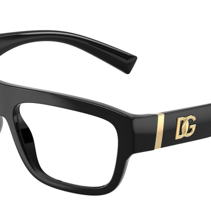 DOLCE & GABBANA DG5114 Rectangle Eyeglasses  501-Black 57-145-15 - Color Map Black