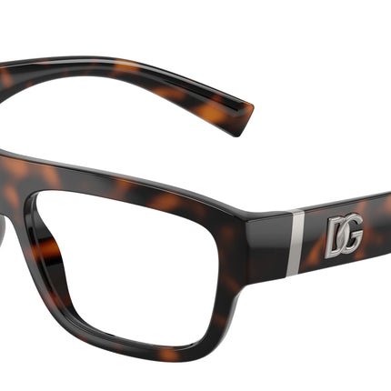 DOLCE & GABBANA DG5114 Rectangle Eyeglasses  502-Havana 57-145-15 - Color Map Tortoise