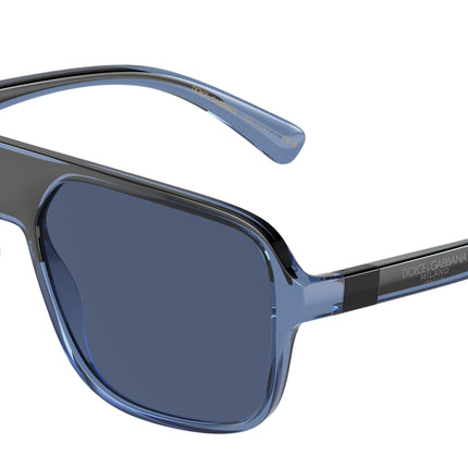 DOLCE & GABBANA DG6134 Square Sunglasses  325880-Transparent Blue/Black 57-145-16 - Color Map Blue