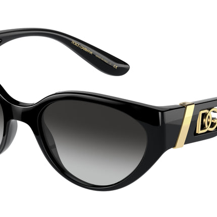 DOLCE & GABBANA DG6146 Cat Eye Sunglasses  501/8G-Black 54-135-19 - Color Map Black