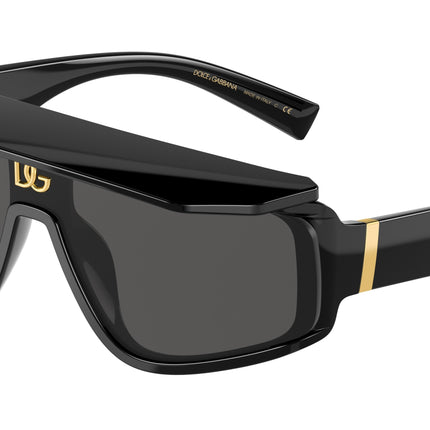 DOLCE & GABBANA DG6177 Rectangle Sunglasses  501/87-Black 0-145-146 - Color Map Black