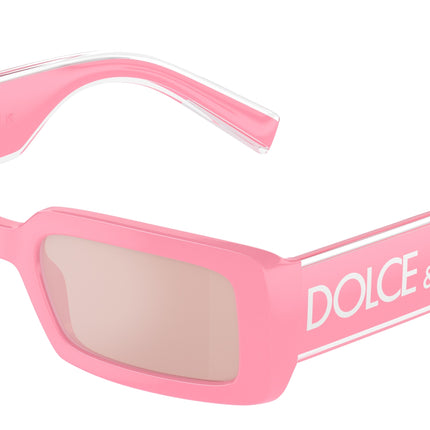 DOLCE & GABBANA DG6187 Rectangle Sunglasses  3262/5-Pink 53-145-20 - Color Map Pink