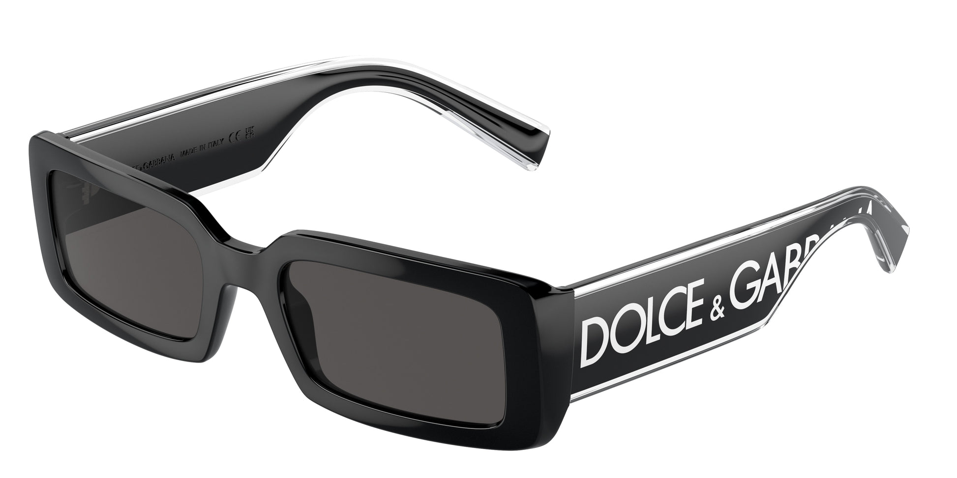 DOLCE & GABBANA DG6187 Rectangle Sunglasses  501/87-Black 53-145-20 - Color Map Black