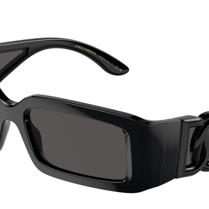 DOLCE & GABBANA DG6197 Rectangle Sunglasses  501/87-Black 53-130-17 - Color Map Black
