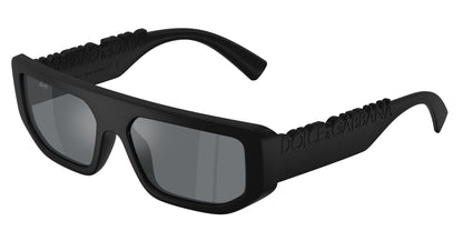 DOLCE & GABBANA DG6203 Rectangle Sunglasses  25256G-Matte Black 56-145-16 - Color Map Black