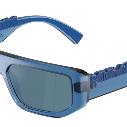 DOLCE & GABBANA DG6203 Rectangle Sunglasses  300925-Transparent Blue 56-145-16 - Color Map Blue