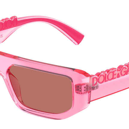DOLCE & GABBANA DG6203 Rectangle Sunglasses  314875-Transparent Pink 56-145-16 - Color Map Pink