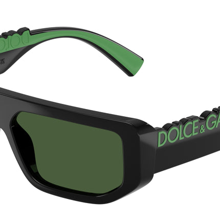 DOLCE & GABBANA DG6203 Rectangle Sunglasses  501/71-Black 56-145-16 - Color Map Black