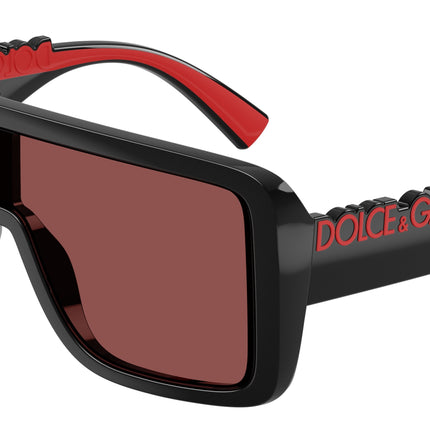 DOLCE & GABBANA DG6204 Rectangle Sunglasses  501/75-Black 0-145-134 - Color Map Black