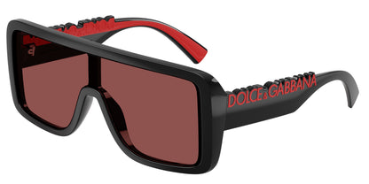 DOLCE & GABBANA DG6204 Rectangle Sunglasses  501/75-Black 0-145-134 - Color Map Black