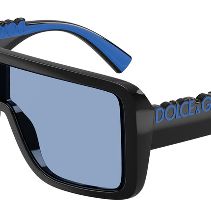 DOLCE & GABBANA DG6204 Rectangle Sunglasses  501/80-Black 0-145-134 - Color Map Black