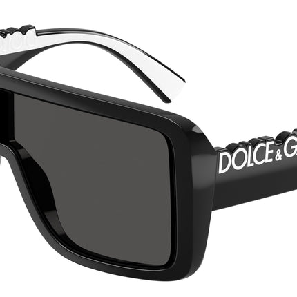 DOLCE & GABBANA DG6204 Rectangle Sunglasses  501/87-Black 0-145-134 - Color Map Black