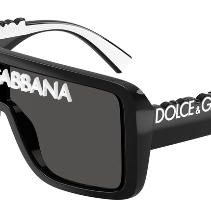 DOLCE & GABBANA DG6204 Rectangle Sunglasses  L50187-Black 0-145-134 - Color Map Black