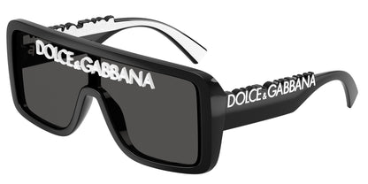 DOLCE & GABBANA DG6204 Rectangle Sunglasses  L50187-Black 0-145-134 - Color Map Black