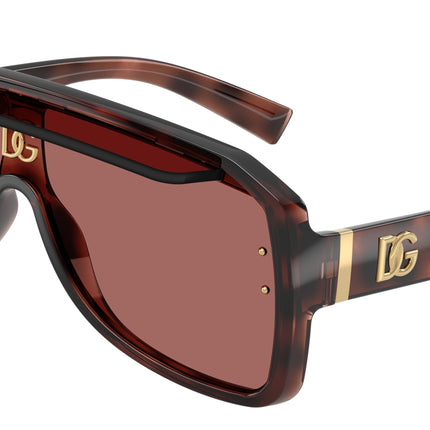 DOLCE & GABBANA DG6205 Pilot Sunglasses  347669-Pink Havana 0-145-137 - Color Map Tortoise