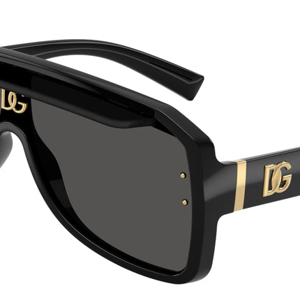 DOLCE & GABBANA DG6205 Pilot Sunglasses  501/87-Black 0-145-137 - Color Map Black