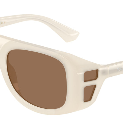 DOLCE & GABBANA DG6208 Pilot Sunglasses  303973-Opal Milk 54-130-18 - Color Map White