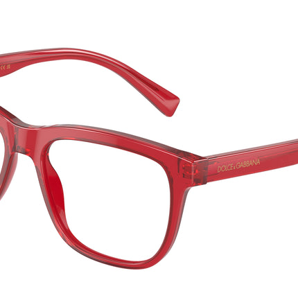 Dolce & Gabbana Kids DX3356 Rectangle Eyeglasses  3409-Transparent Red 49-130-15 - Color Map Red