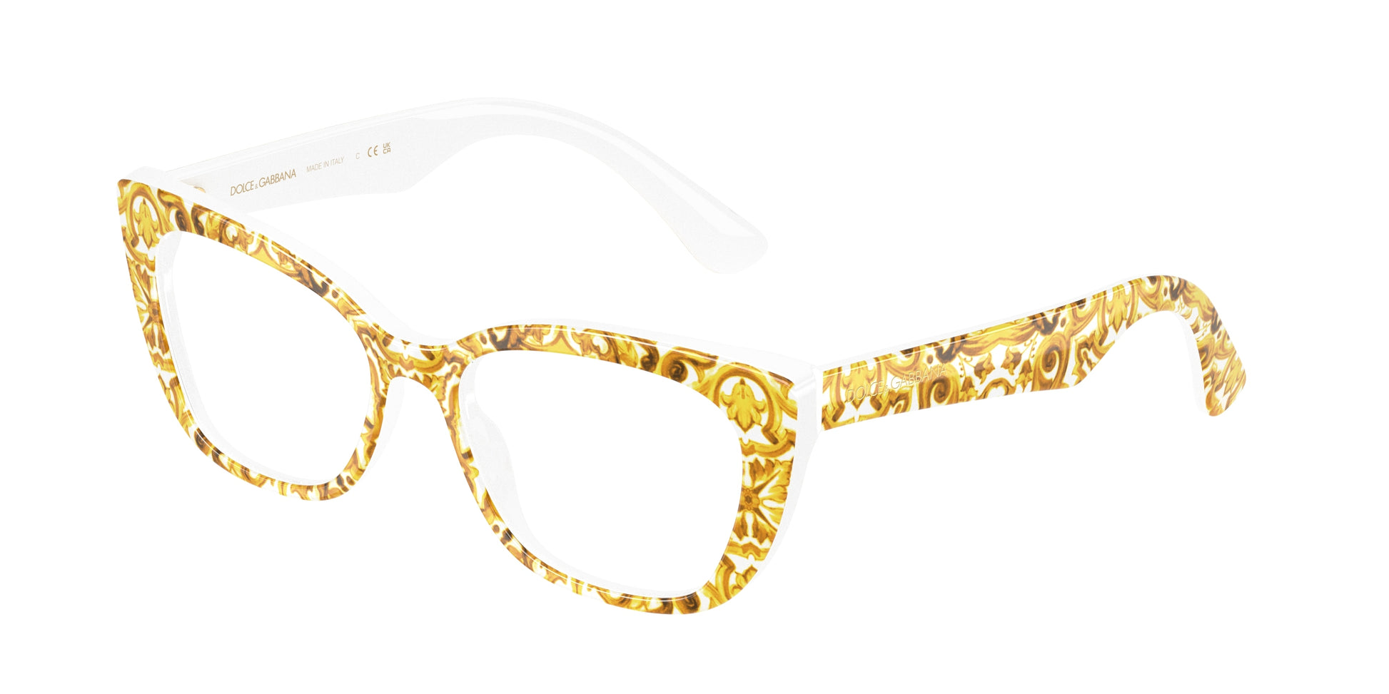 Dolce & Gabbana Kids DX3357 Cat Eye Eyeglasses  3434-Yellow Maiolica 49-130-15 - Color Map Yellow