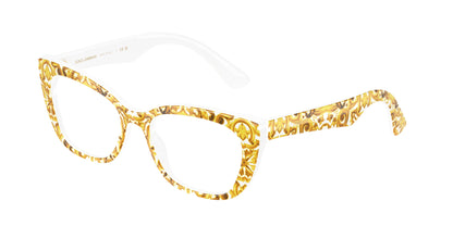 Dolce & Gabbana Kids DX3357 Cat Eye Eyeglasses  3434-Yellow Maiolica 49-130-15 - Color Map Yellow