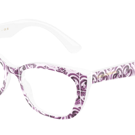 Dolce & Gabbana Kids DX3357 Cat Eye Eyeglasses  3459-Violet Maiolica 49-130-15 - Color Map Multicolor