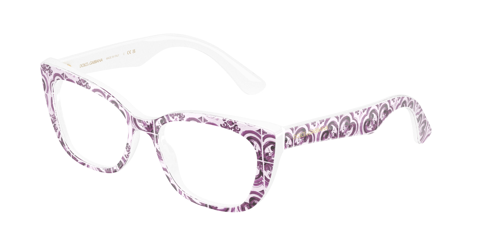 Dolce & Gabbana Kids DX3357 Cat Eye Eyeglasses  3459-Violet Maiolica 49-130-15 - Color Map Multicolor