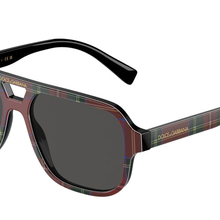 Dolce & Gabbana Kids DX4003 Pilot Sunglasses  339787-Red Tartan 50-130-14 - Color Map Red