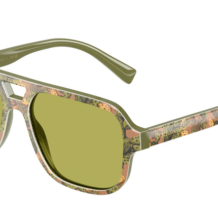 Dolce & Gabbana Kids DX4003 Pilot Sunglasses  3488/2-Print Green Figs 50-130-14 - Color Map Multicolor