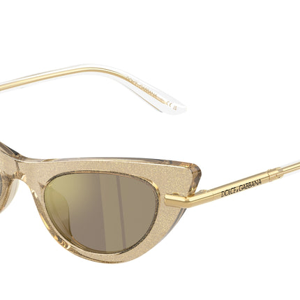 Dolce & Gabbana Kids DX4008 Cat Eye Sunglasses  31035A-Glitter Gold 44-130-18 - Color Map Gold