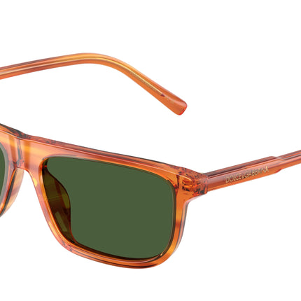 Dolce & Gabbana Kids DX4009 Rectangle Sunglasses  348371-Transparent Camel/Striped Ginger 51-130-14 - Color Map Brown