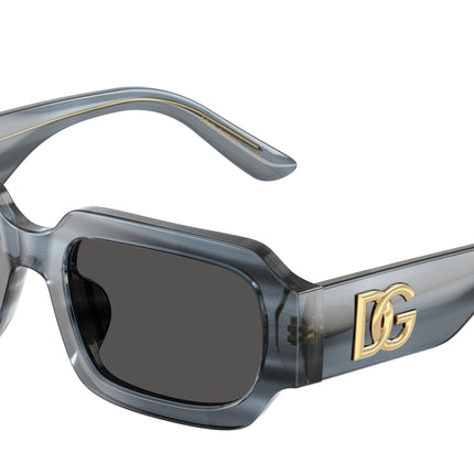 Dolce & Gabbana Kids DX4011 Square Sunglasses  348287-Transparent Blue/Striped Blue 48-130-18 - Color Map Blue